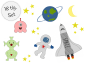 Preview: Space Set doodle Stickdateien